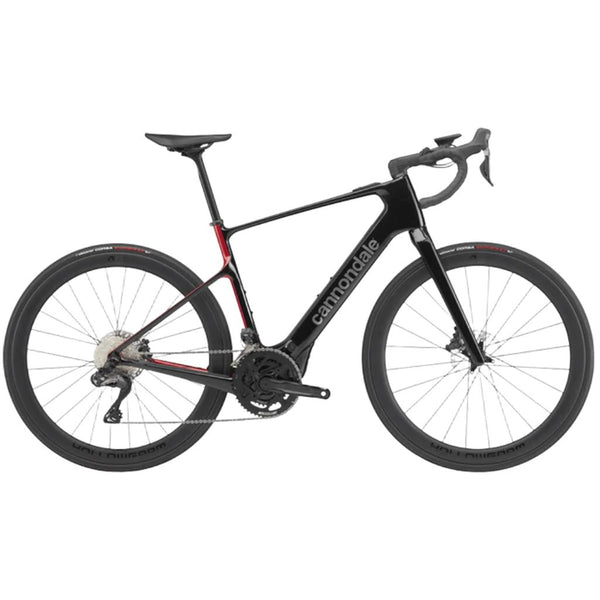 Bicicleta elétrica Cannondale 700 U Synapse Neo preta para gravel