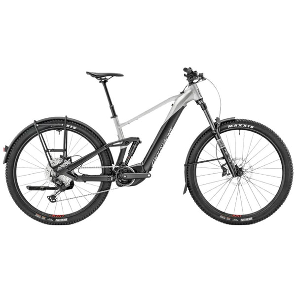 Bicicleta de trekking elétrica Moustache Trail 150.4 EQ- 750WH 2025, preta/prata metálica mate.