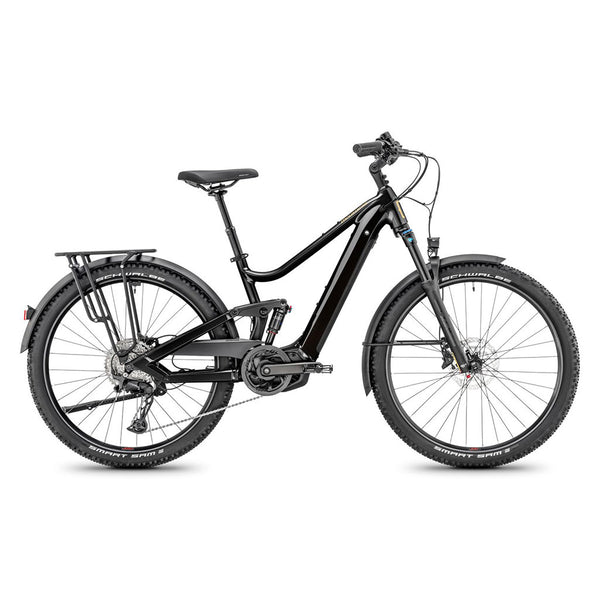 Bicicleta elétrica de trekking Moustache XROAD FS 4 2025 preta brilhante