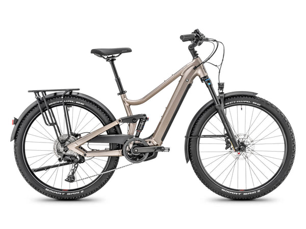 Bicicleta elétrica Mustache Xroad FS 4 Titanium brilhante