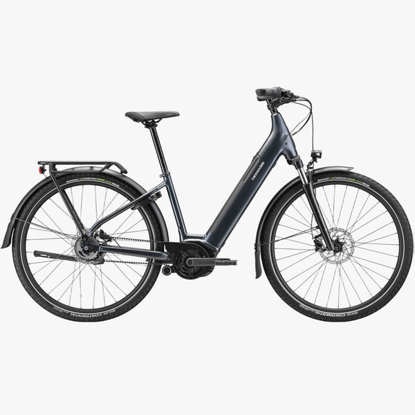 Bicicleta elétrica urbana Cannondale U Mavaro 4 Low StepThru azul tungsténio