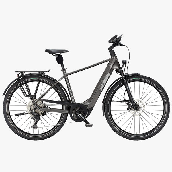 Bicicleta elétrica de trekking KTM Macina Style 820 ABS H cinzento metalizado